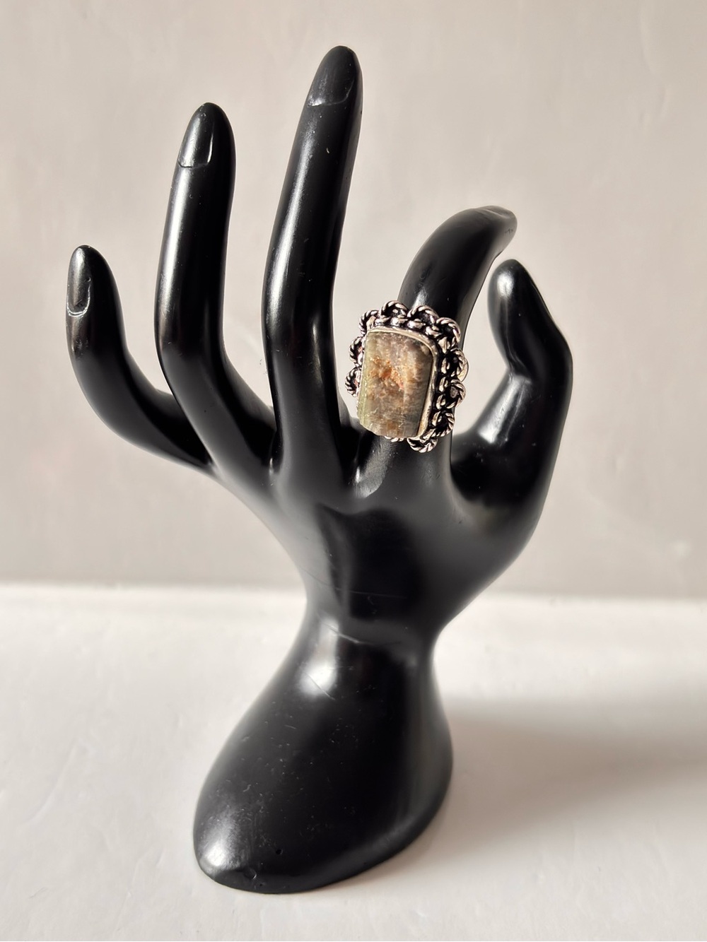 Rough Labradorite Gemstone ring